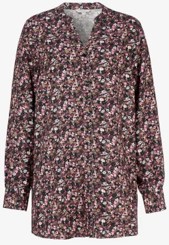 Mønstrede-Cellbes of Sweden Vævet tunika med knapper Sort / Rosa / Blomstret