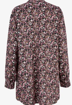 Mønstrede-Cellbes of Sweden Vævet tunika med knapper Sort / Rosa / Blomstret